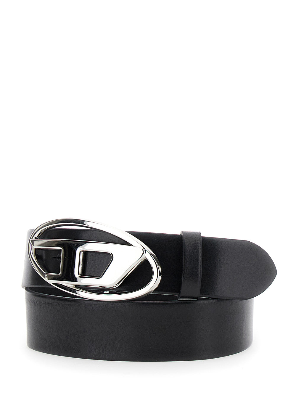 Diesel Women 1Dr Belt With Logo Buckle In Black Leather For Women DIESEL