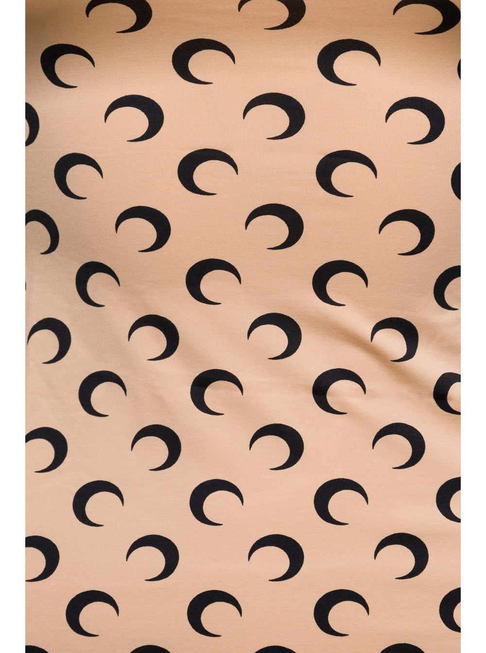 Marine Serre Women T-Shirt "Crescent Moon" Beige With All-Over Print In Tech Fabric Stretch Women MARINE SERRE