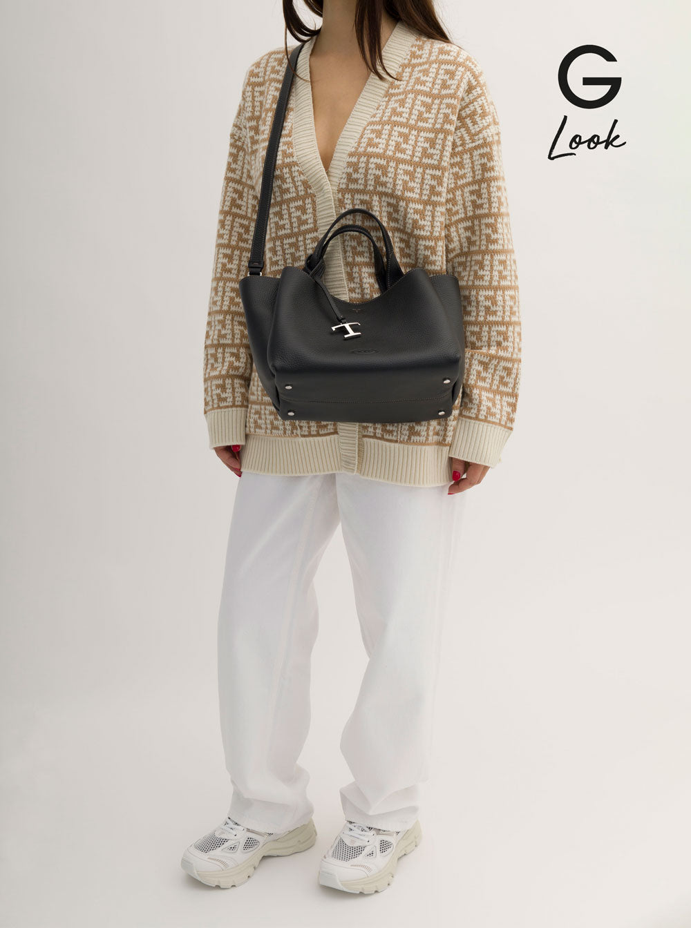 Tod's Women Handbag 'T Timeless' With Embossed Logo In Black Garnet Leather For Women TOD'S
