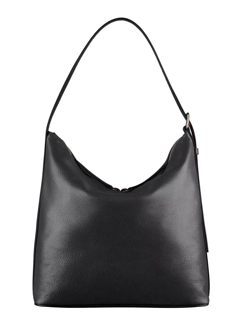 A.P.C. Women 'Vera' Black Shoulder Bag With Impressed Logo Lettering On The Front And Adjustable Strap In Leather Woman