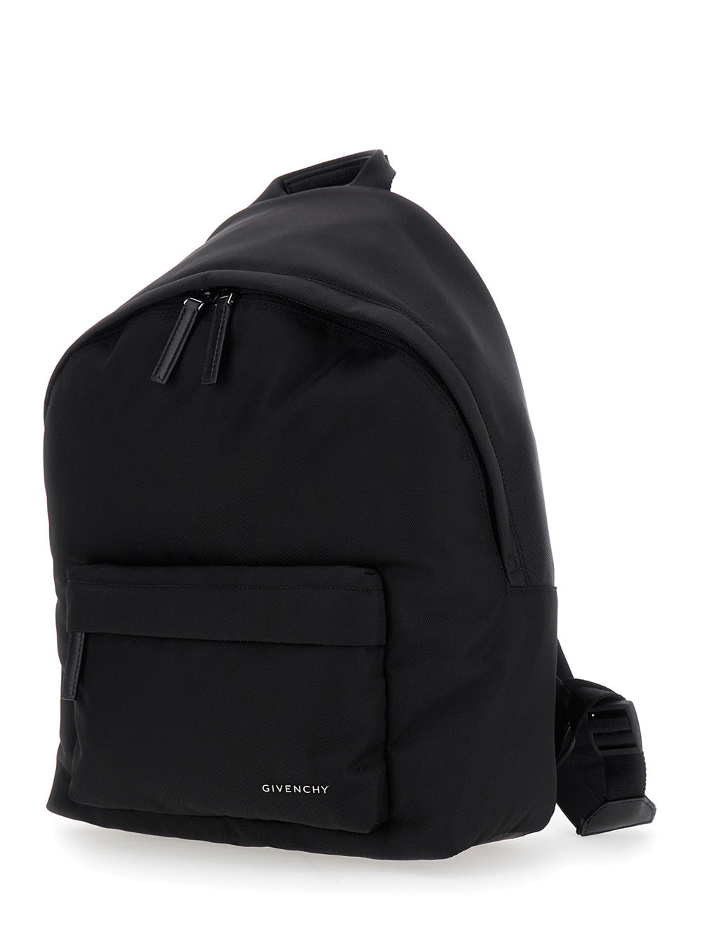 Givenchy Men Black Backpack With Adjustable Shoulder Straps And Logo On Front In Tech Fabric Man GIVENCHY