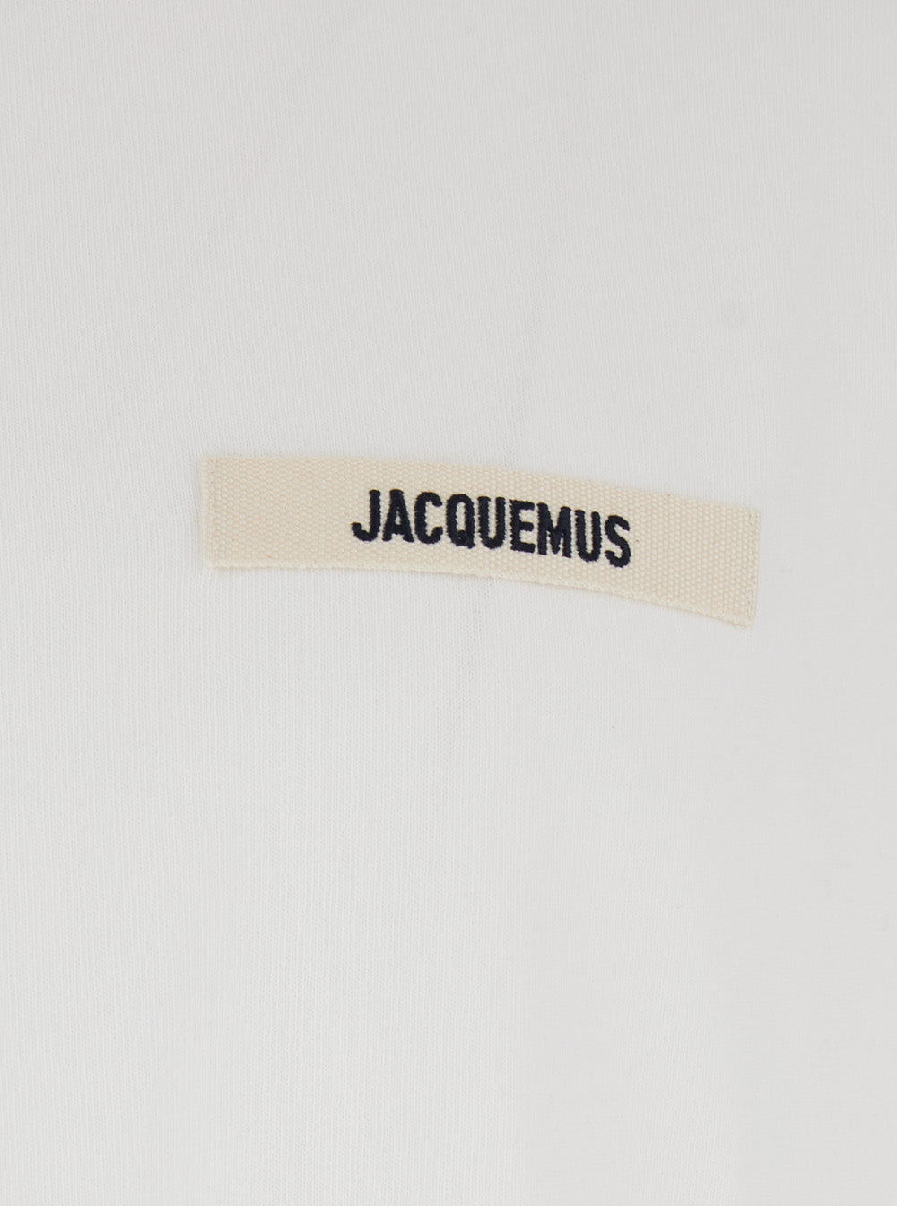 Jacquemus Men 'Le T-Shirt Gros Grain' White T-Shirt With Logo Patch On The Front In Cotton Man JACQUEMUS