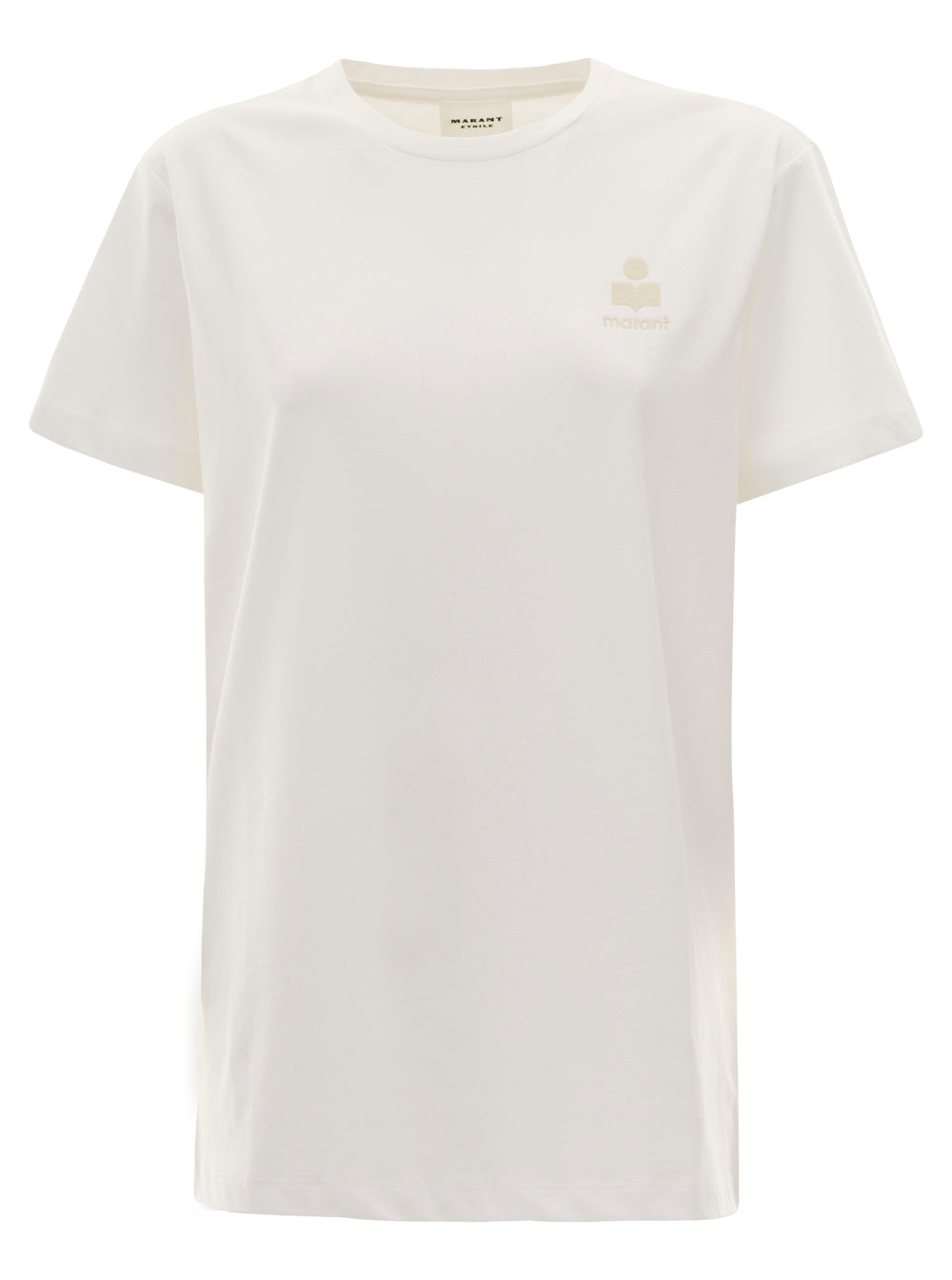 Isabel Marant Etoile Women 'Aby' White Crewneck T-Shirt With Small Logo Print Woman Isabel Marant Etoile ISABEL MARANT ETOILE