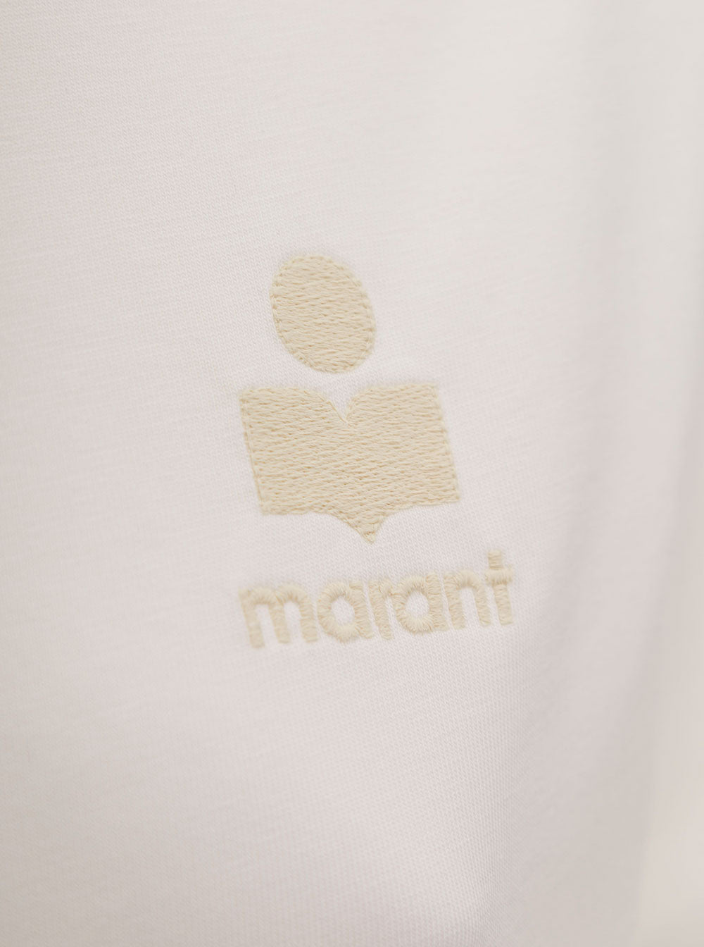 Isabel Marant Etoile Women 'Aby' White Crewneck T-Shirt With Small Logo Print Woman Isabel Marant Etoile ISABEL MARANT ETOILE