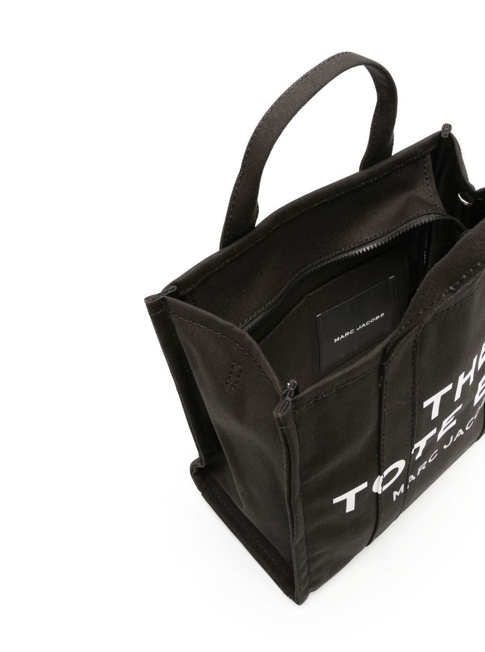 Marc Jacobs Women 'The Medium Tote' Black Tote Bag With Contrasting Logo Lettering On The Front In Cotton Woman MARC JACOBS