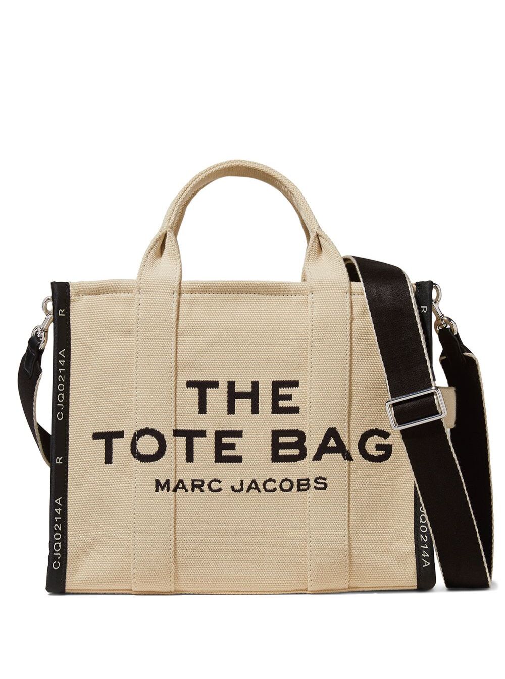 Marc Jacobs Women 'Small Tote' Beige Tote With Contrasting Logo Embroidery In Cotton And Polyester Woman Marc Jacobs MARC JACOBS