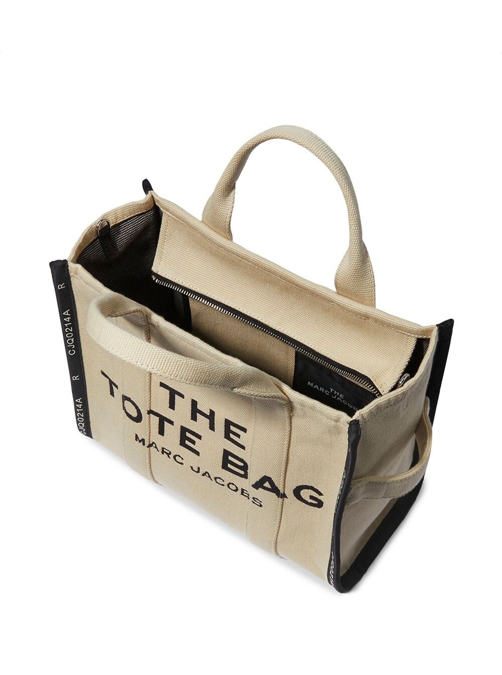 Marc Jacobs Women 'Small Tote' Beige Tote With Contrasting Logo Embroidery In Cotton And Polyester Woman Marc Jacobs MARC JACOBS