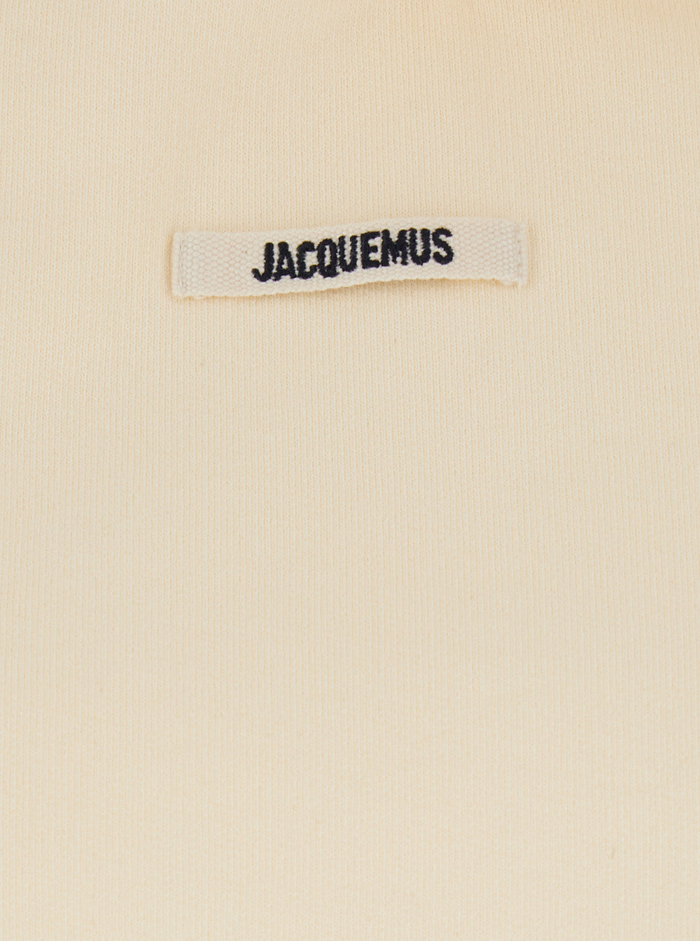 Jacquemus Women 'Le Hoodie Gros Grain' Beige Cropped Hoodie With Drawstring Hood And Logo Patch On Front In Cotton For Women JACQUEMUS