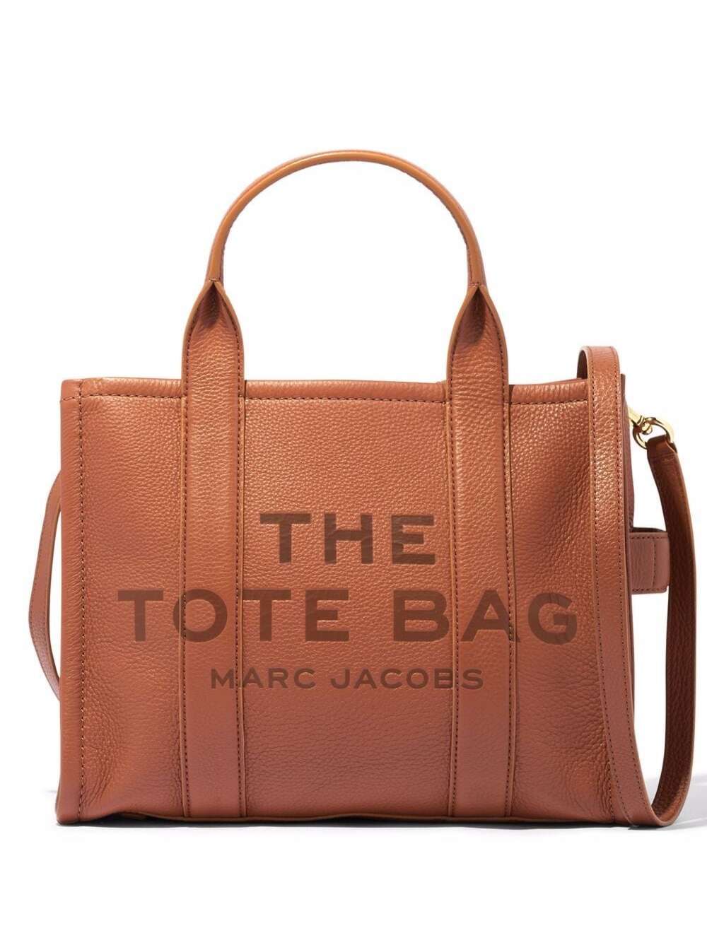 Marc Jacobs Women 'The Tote Bag Medium' Brown Shoulder Bag With Logo In Grainy Leather Woman Marc Jacobs MARC JACOBS