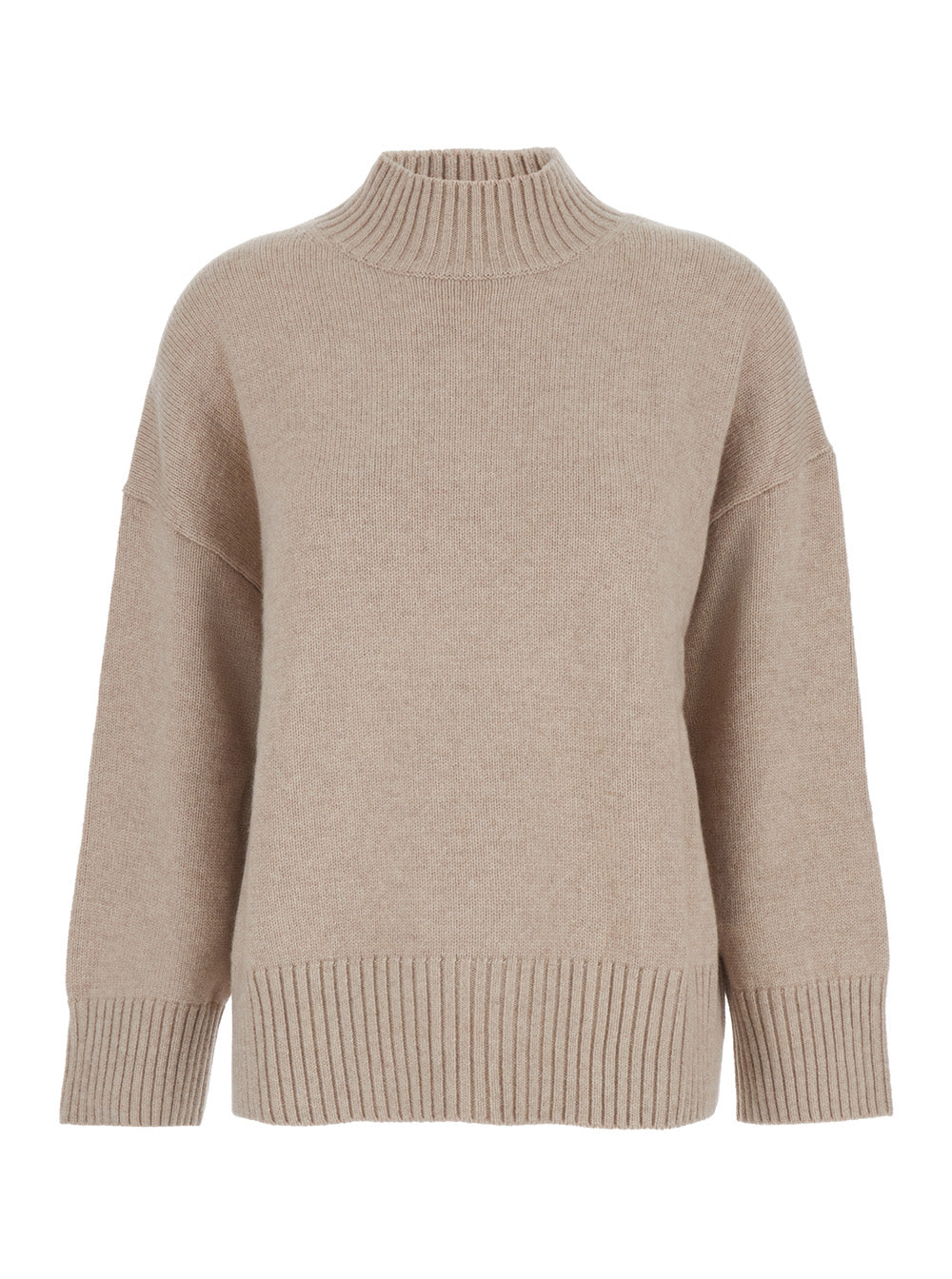 Leplain Women Beige Turtleneck Sweater With Dropped Shoulder In Cashmere Woman LEPLAIN