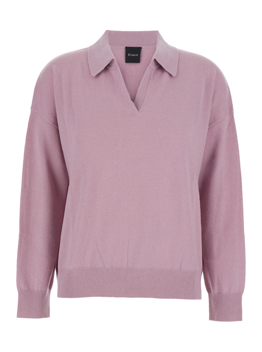 Leplain Women Pnik Sweater With Polo-Style Collar And V-Neck In Cashmere Woman LEPLAIN
