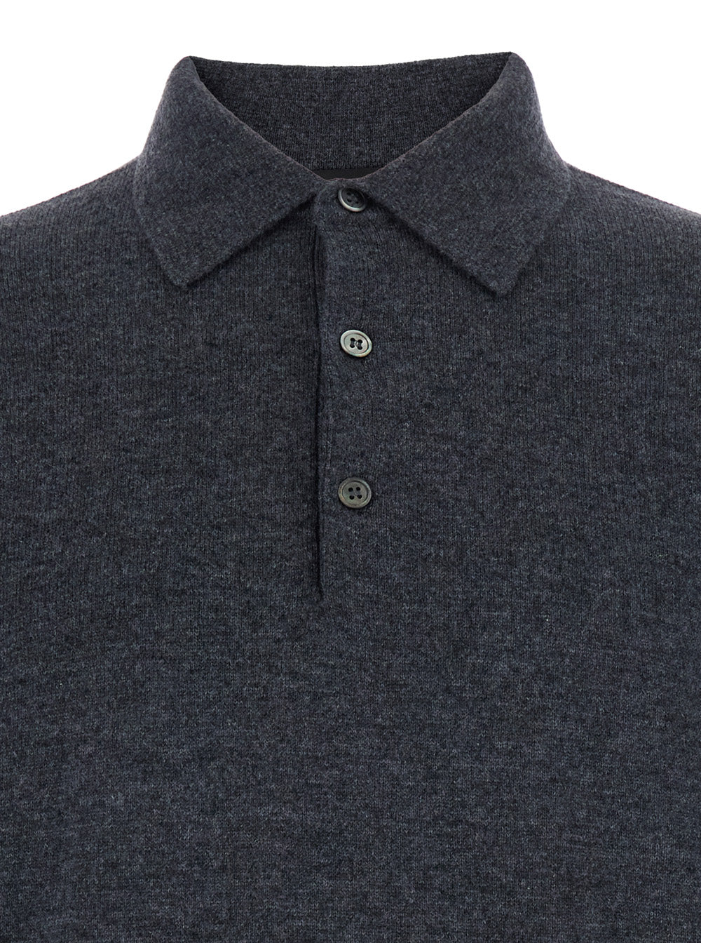 Leplain Men Grey Sweater With Polo Shirt Style Collar And Long Sleeves In Wool Blend Man LEPLAIN