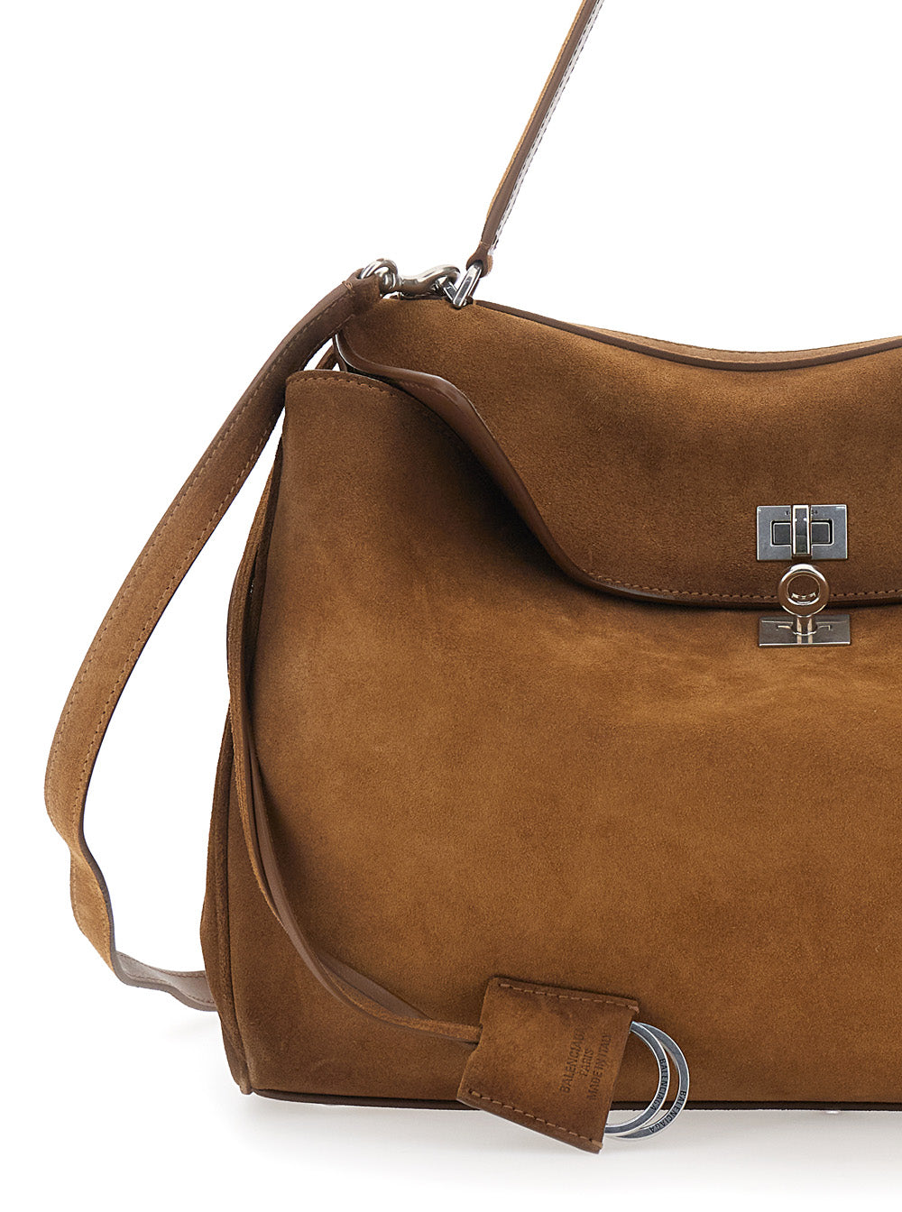 Balenciaga Women Shoulder Bag 'Rodeo Media' With Removable Strap In Brown Suede For Women BALENCIAGA