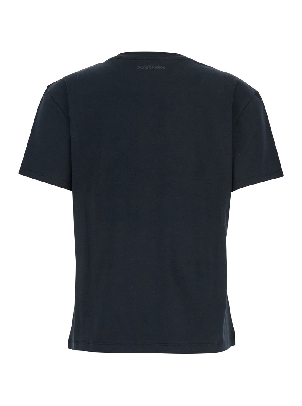 Acne Studios Women Black Crewneck T-Shirt With Tonal Logo Patch On The Front In Cotton Woman ACNE STUDIOS