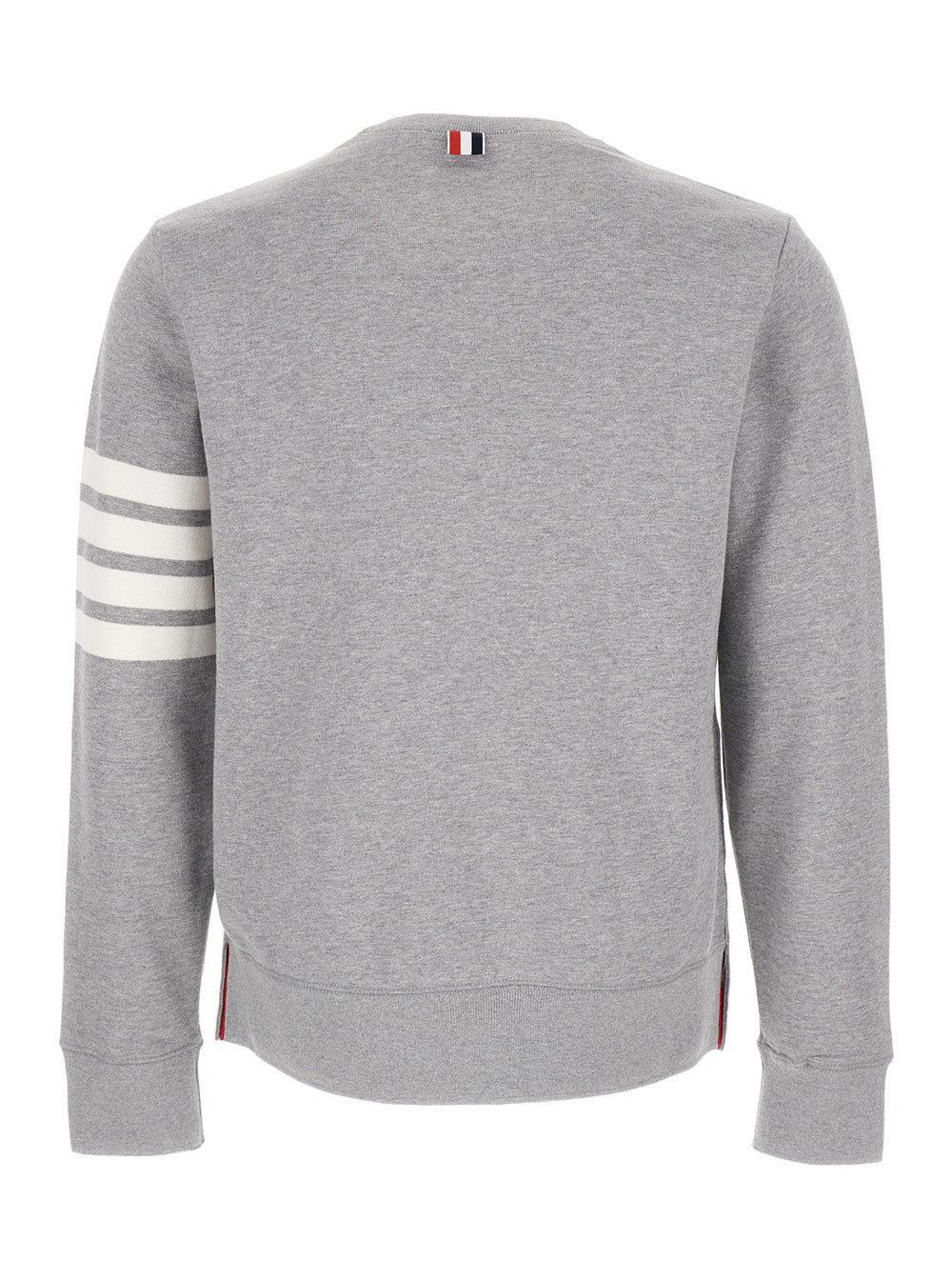 Thom Browne Men Men's '4 Bar Tab' Sweatshirt With Contrast Stripes In Grey THOM BROWNE