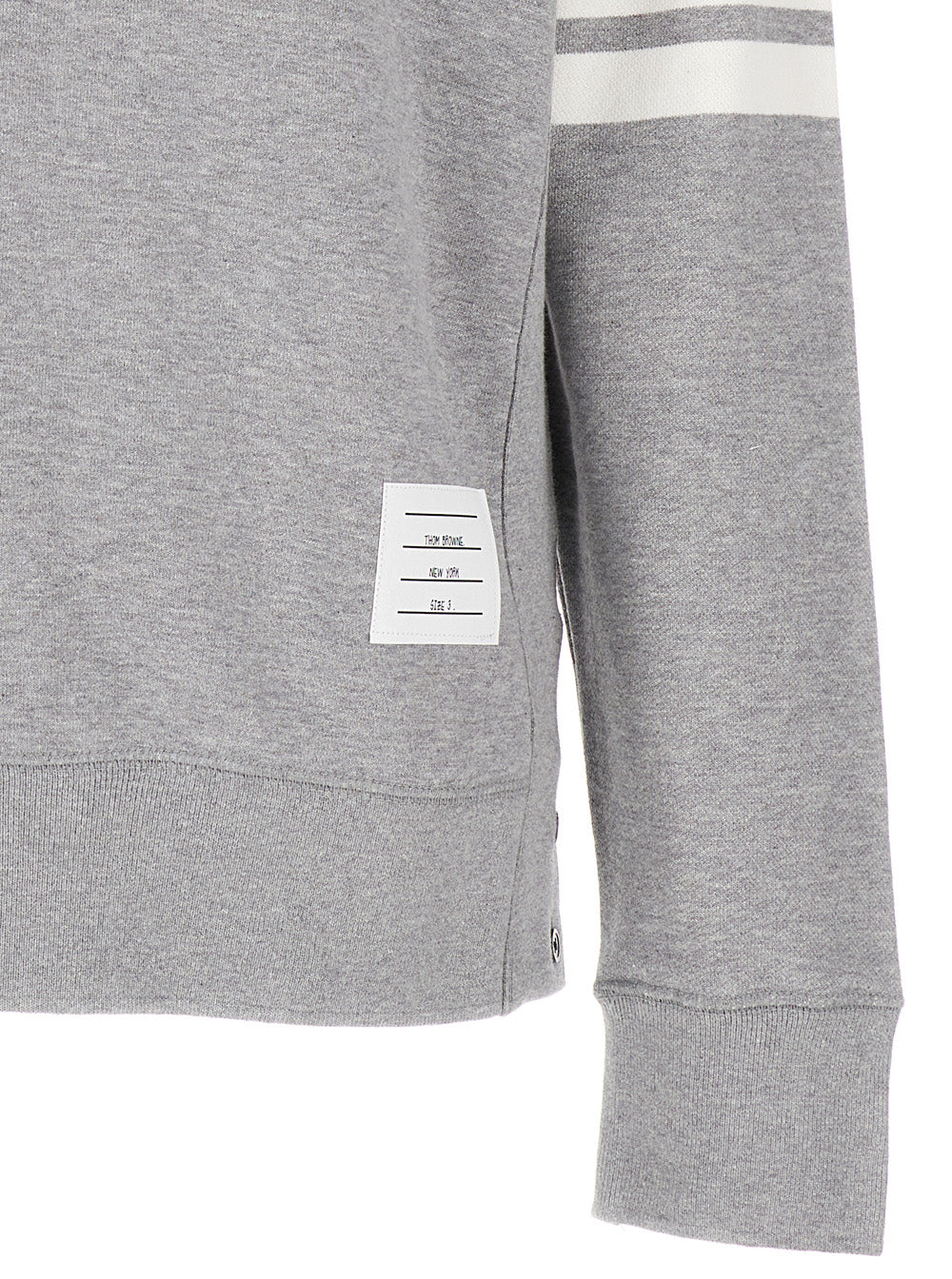 Thom Browne Men Men's '4 Bar Tab' Sweatshirt With Contrast Stripes In Grey THOM BROWNE