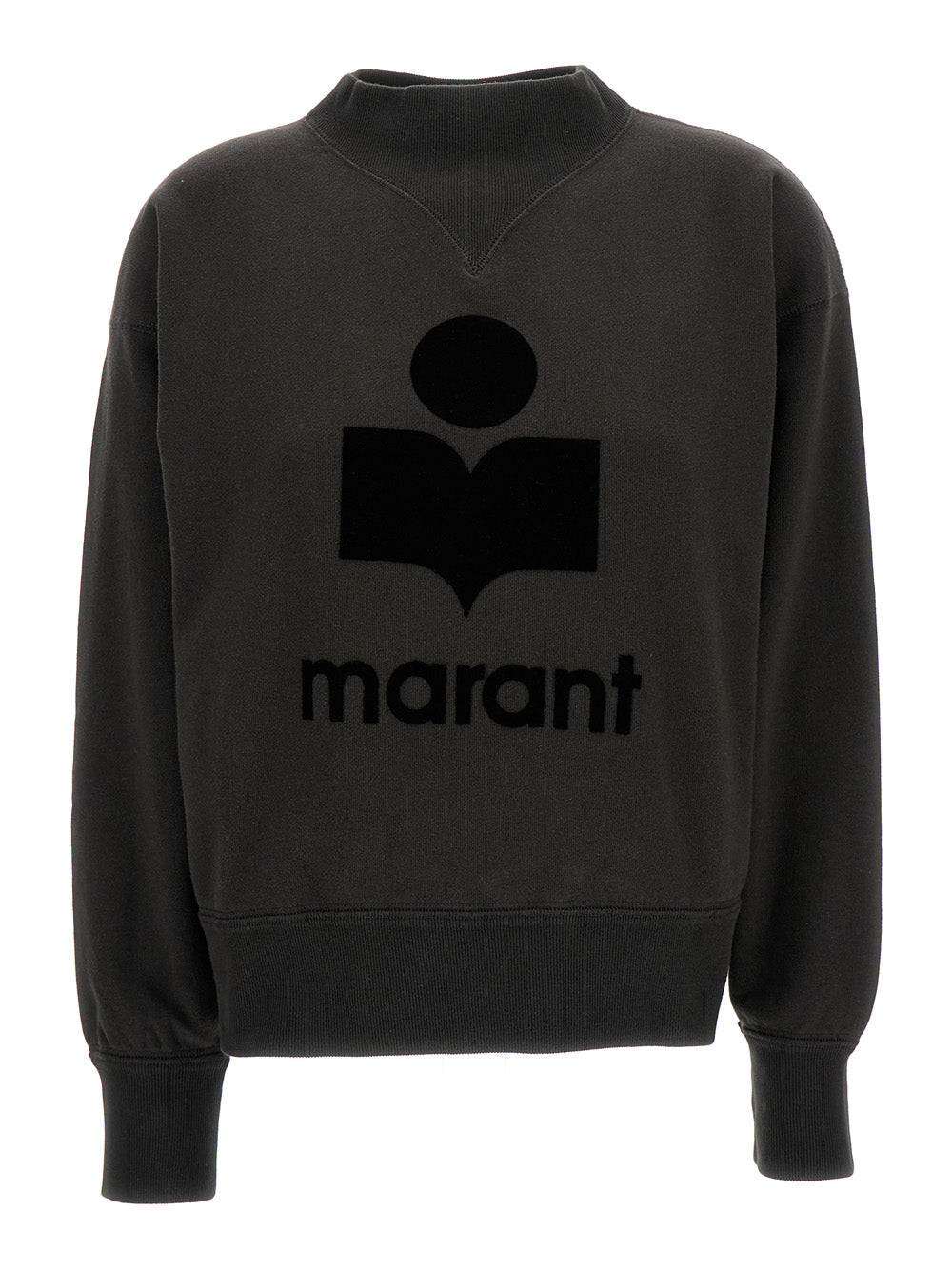 Isabel Marant Etoile Women Black High Neck Sweatshirt With Contrasting Logo Print In Cotton Blend Woman ISABEL MARANT ETOILE