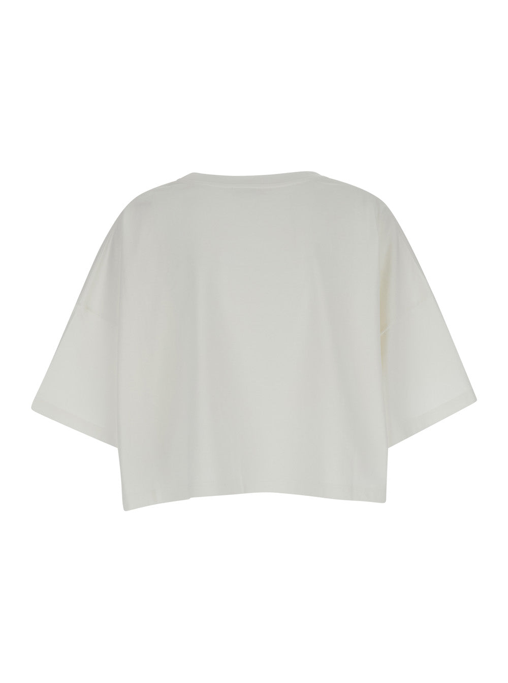 Chloé Women White Crop T-Shirt With Logo Lettering In Cotton Woman CHLOE