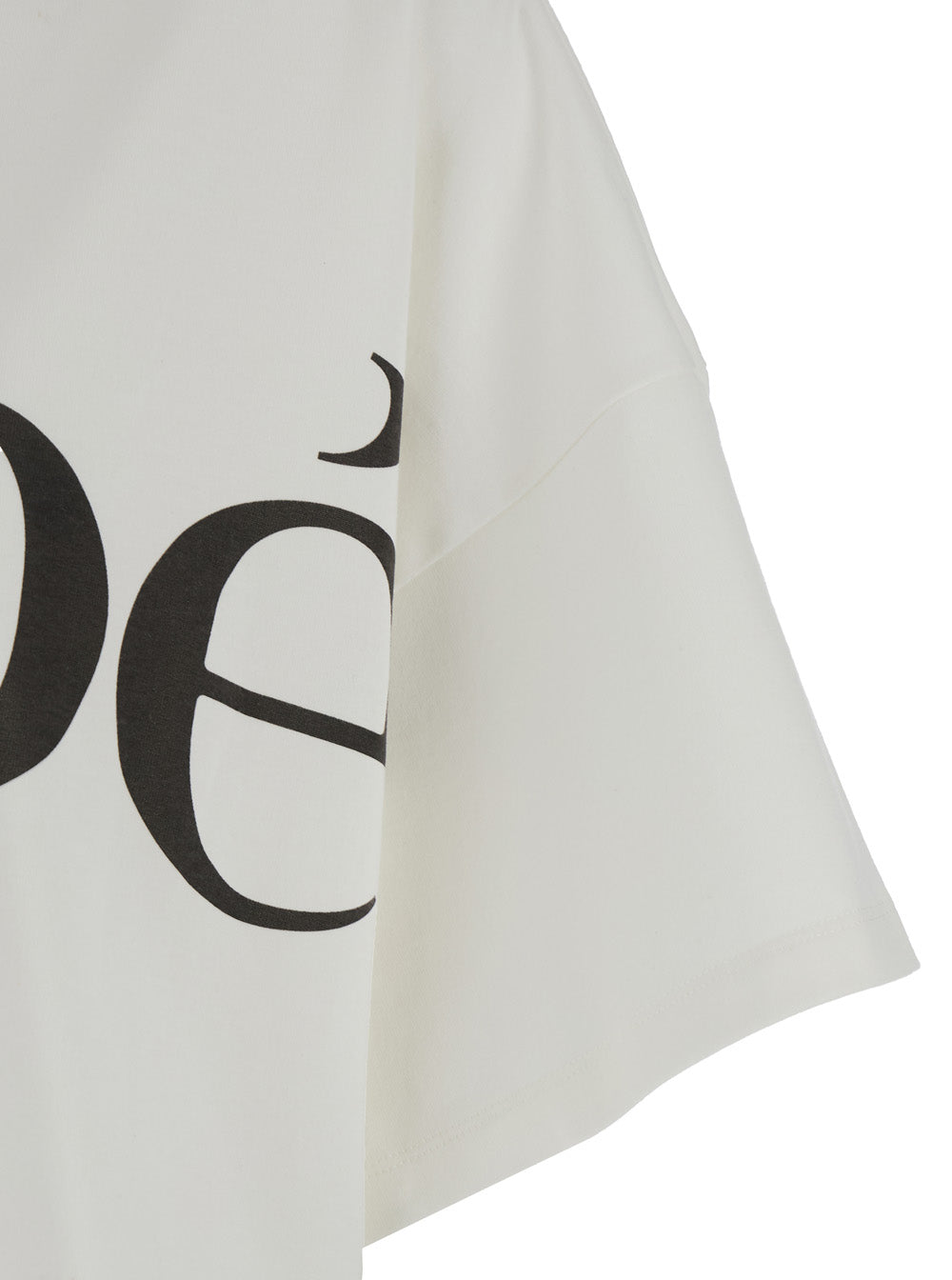 Chloé Women White Crop T-Shirt With Logo Lettering In Cotton Woman CHLOE