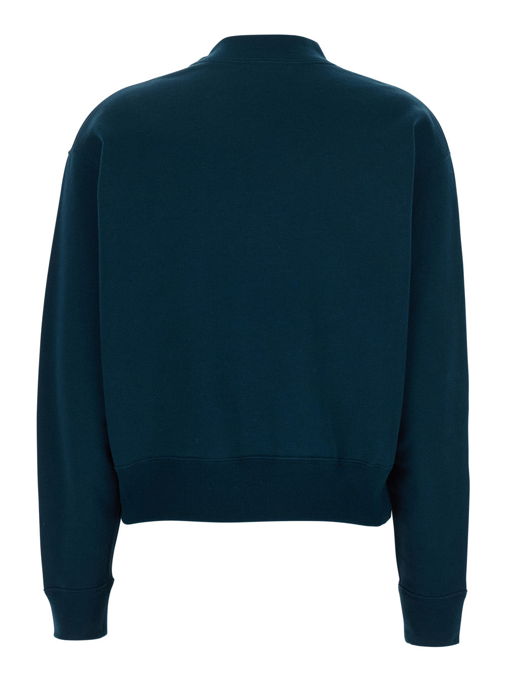 Chloé Women Blue Crewneck Sweatshirt With Logo Lettering Print In Cotton Woman CHLOE