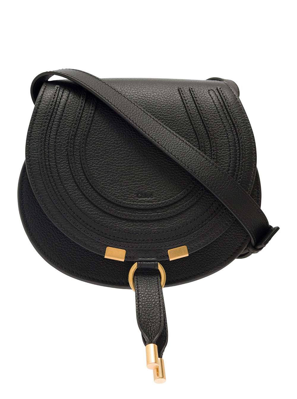 Chloé Women 'Small Marcie' Black Saddle Bag In Leather Woman CHLOE