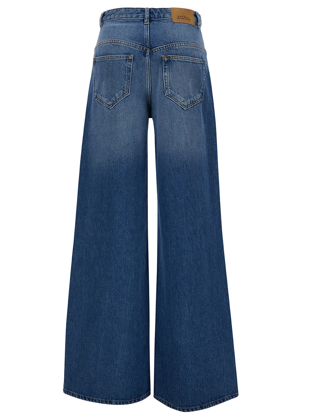Isabel Marant Women 'Lemony' Light Blue Flared Jeans With Logo Patch In Cotton Denim Woman ISABEL MARANT