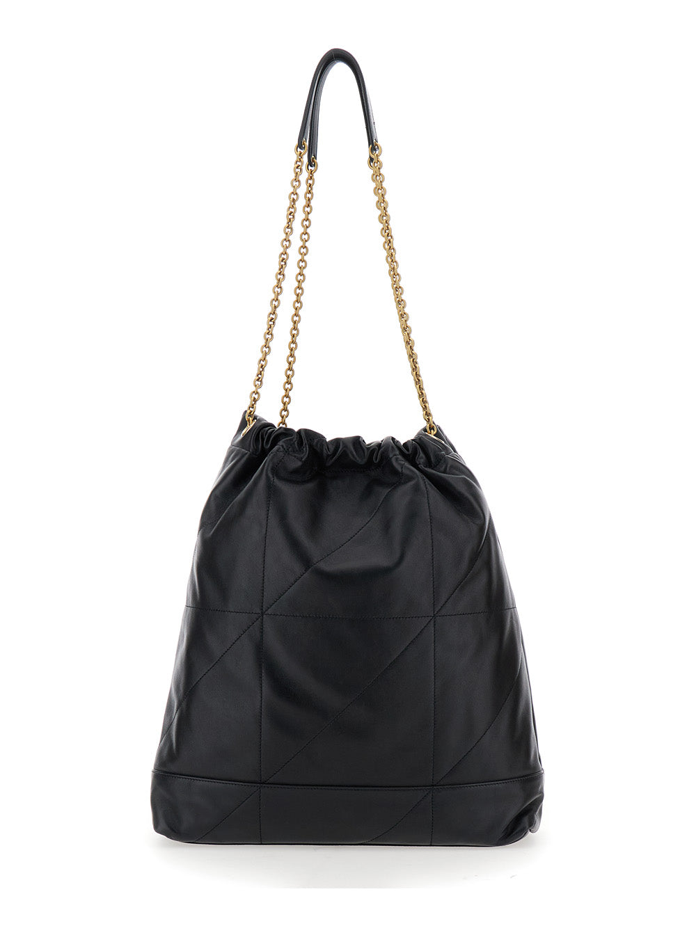 Saint Laurent Women Crossbody Bag 'Jamie' With Two Top Handles With Chain And Cassandre Plate On The Front In Black Leather For Women SAINT LAURENT