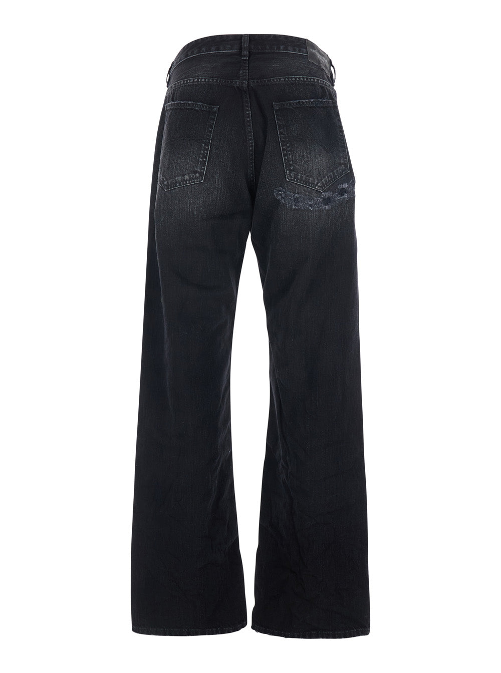 Balenciaga Men Black Jeans With Belt Loops And Distressed Design In Denim Man BALENCIAGA
