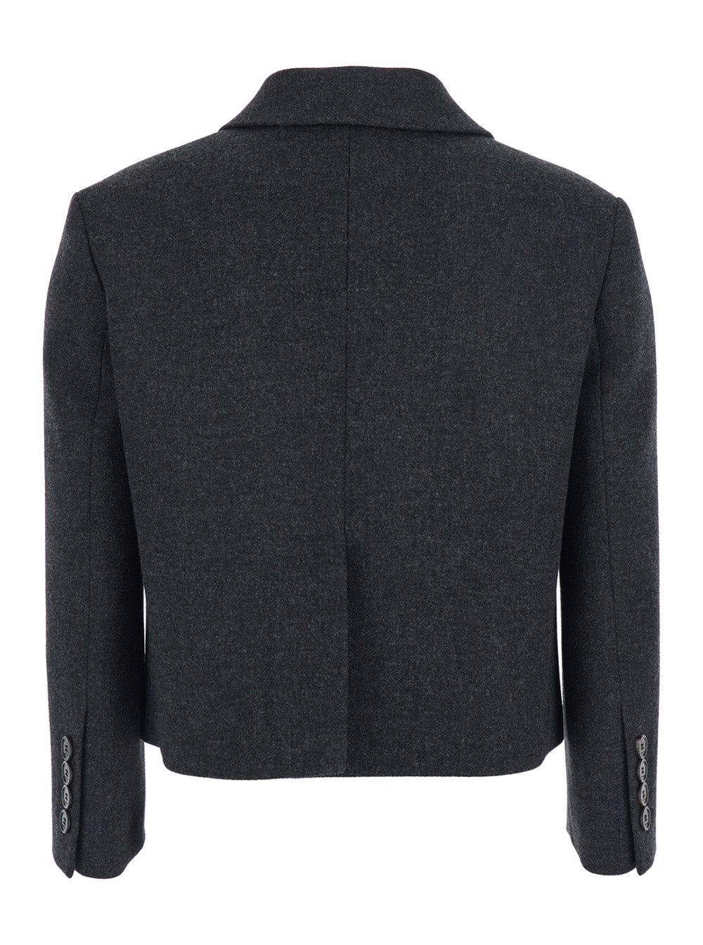 Gucci Women Grey Single-Breasted Jacket With Notched Revers In Wool Woman GUCCI
