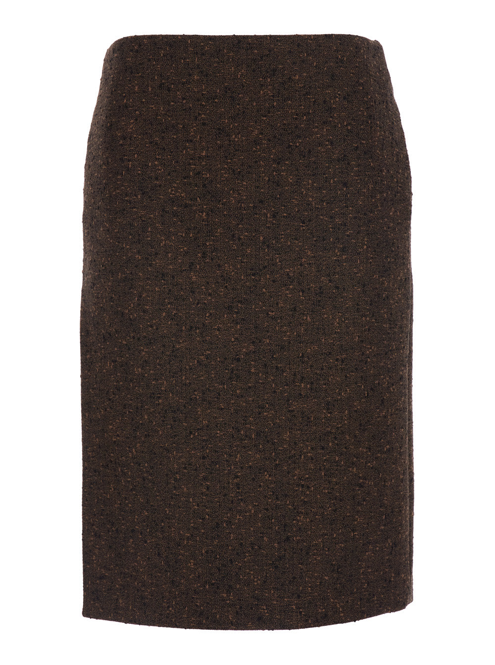 Gucci Women Brown Skirt With Side-Closure In Buttoned Wool Woman