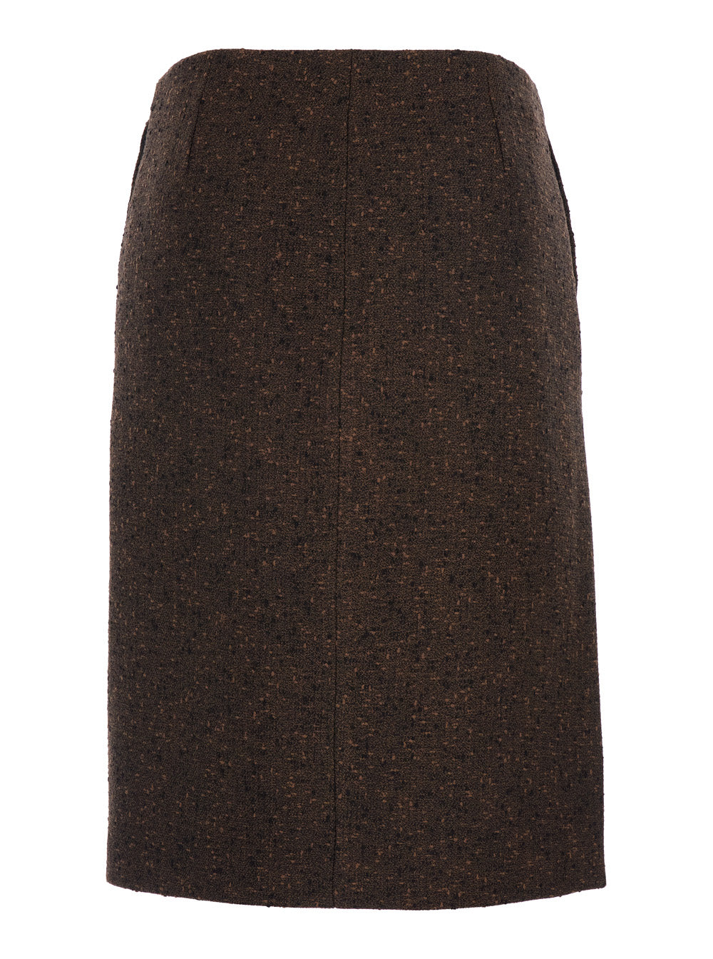 Gucci Women Brown Skirt With Side-Closure In Buttoned Wool Woman