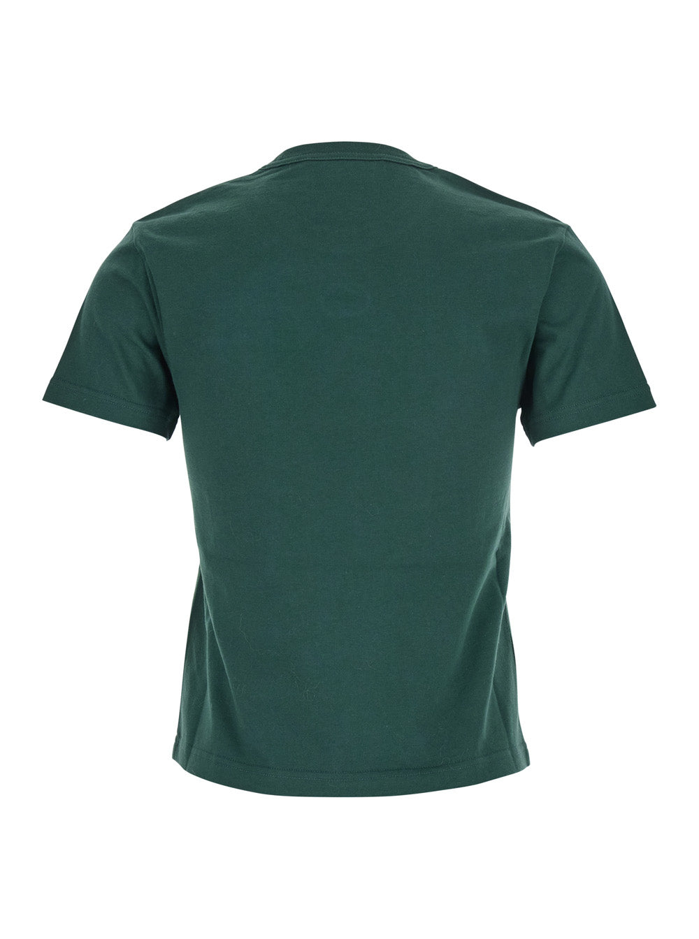 Gucci Women Green Crewneck T-Shirt With Double G Embroidery On The Front In Fabric Woman GUCCI