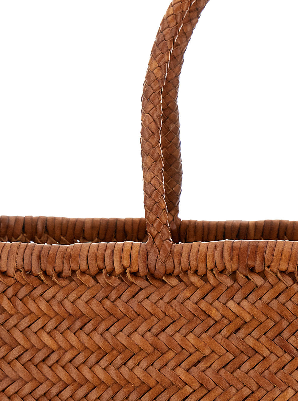 Dragon Diffusion Women Tote Bag 'Bamboo Triple Jump' With Two Top Handles In Brown Leather For Women DRAGON DIFFUSION