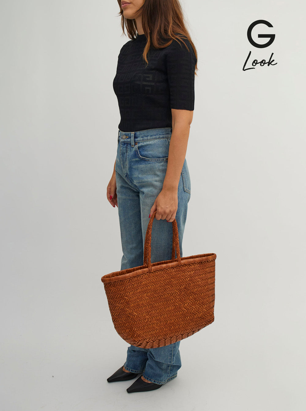 Dragon Diffusion Women Tote Bag 'Bamboo Triple Jump' With Two Top Handles In Brown Leather For Women DRAGON DIFFUSION