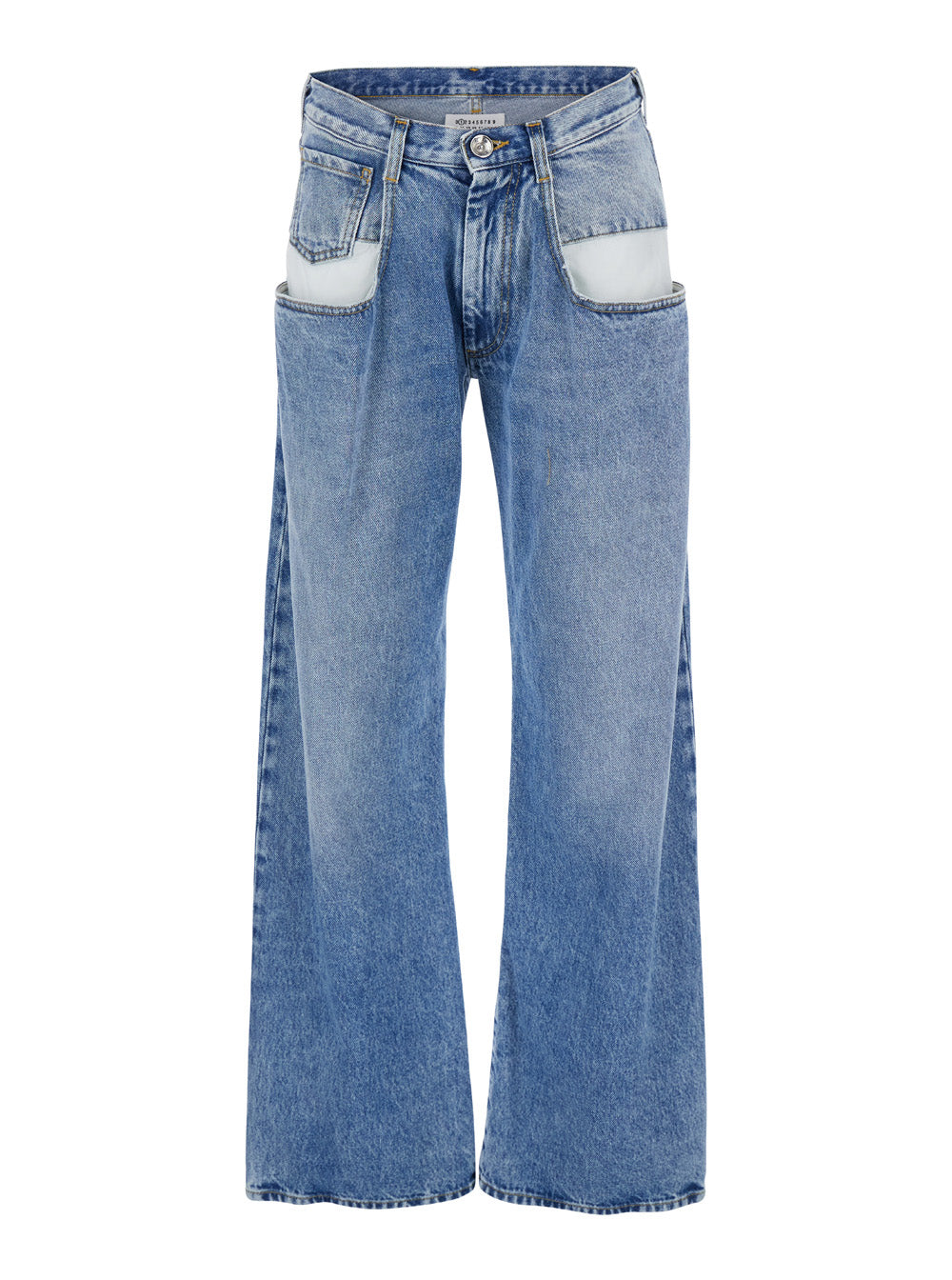 Maison Margiela Women Light Blue Five-Pocket Jeans With Bleach Effect In Cotton Denim Woman MAISON MARGIELA