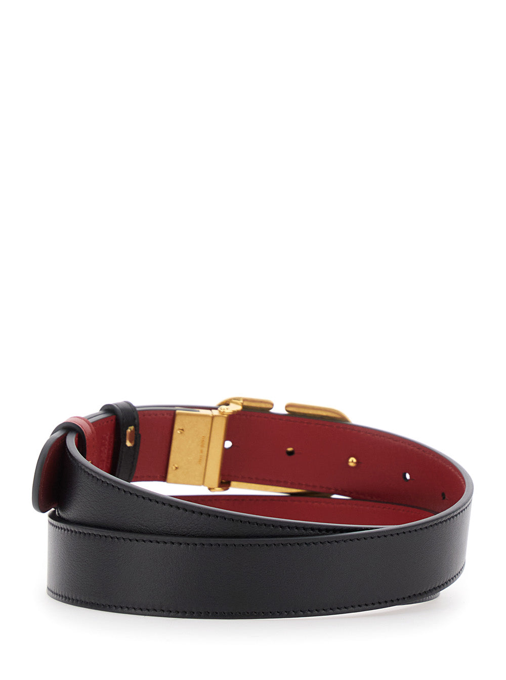 Valentino Garavani Women Black Reversible Belt With Vlogo Buckle In Leather Woman VALENTINO GARAVANI