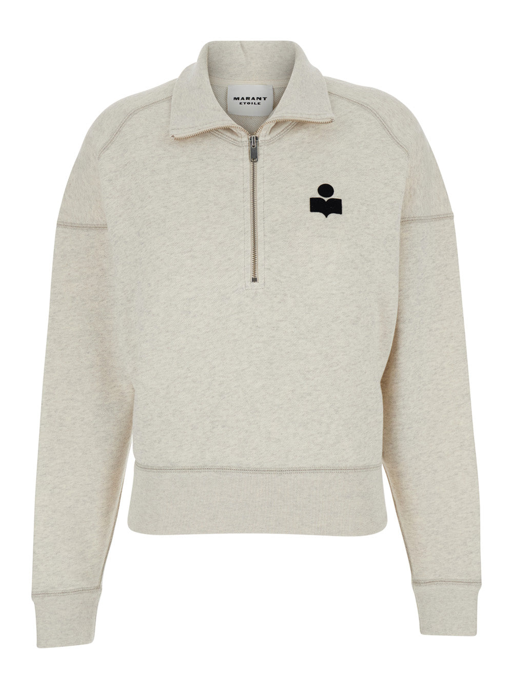 Isabel Marant Etoile Women White Sweatshirt With Stand-Up Collar And Logo On The Front In Cotton Blend Woman ISABEL MARANT ETOILE