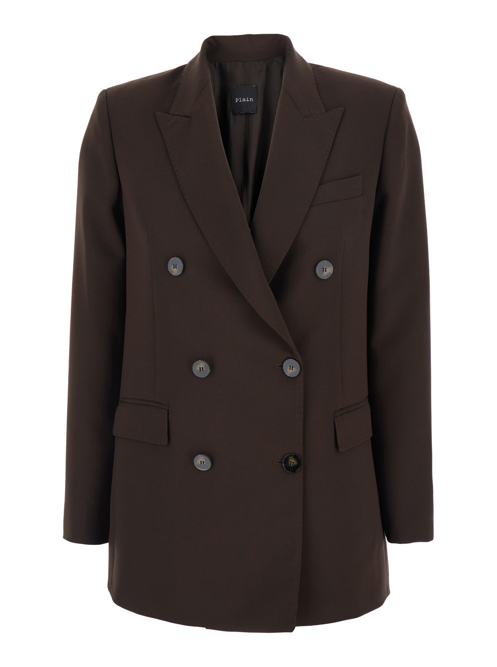 Leplain Women Brown Double-Breasted Jacket With Peak Revers In Wool Blend Woman LEPLAIN
