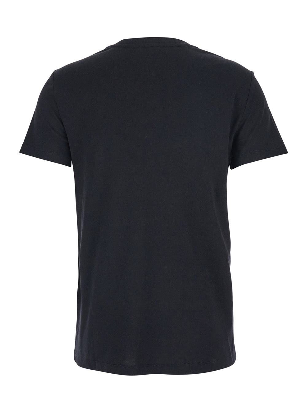 Max Mara Women 'Papaia' Black Crewneck T-Shirt With One Front Patch Pocket With Logo Embroidery In Cotton Woman MAX MARA