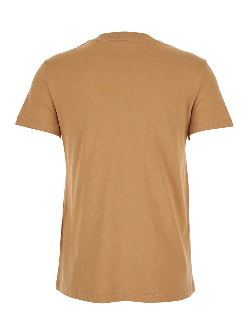 Max Mara Women 'Papaia' Beige Crewneck T-Shirt With One Front Patch Pocket With Logo Embroidery In Cotton Woman MAX MARA