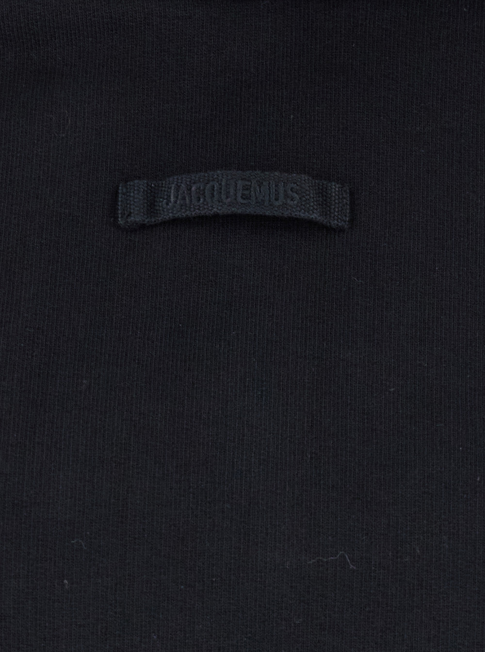 Jacquemus Women Black 'Le Hoodie Gros Grain' Crop Hoodie With Drawstring Hood And Logo Patch On Front In Cotton For Women JACQUEMUS