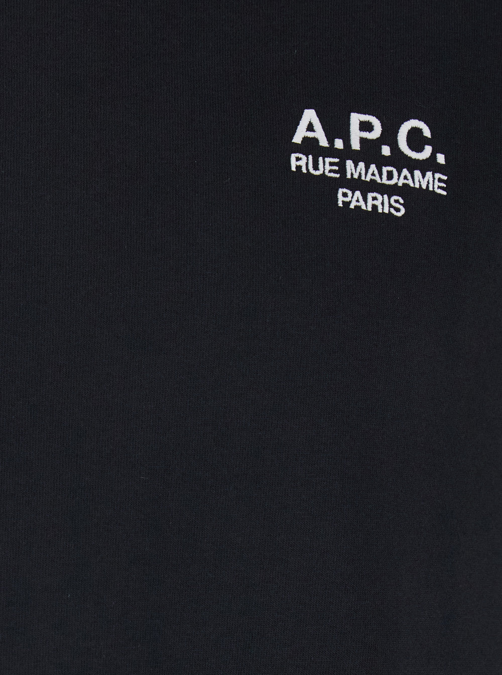 A.P.C. Men Black Crewneck T-Shirt With Logo Embroidered On The Front In Cotton Man A.P.C.