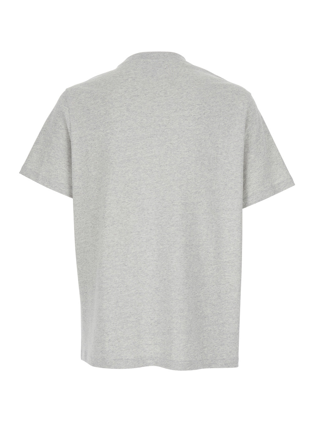 A.P.C. Men Grey Crewneck T-Shirt With Logo Embroidered On The Front In Cotton Man A.P.C.