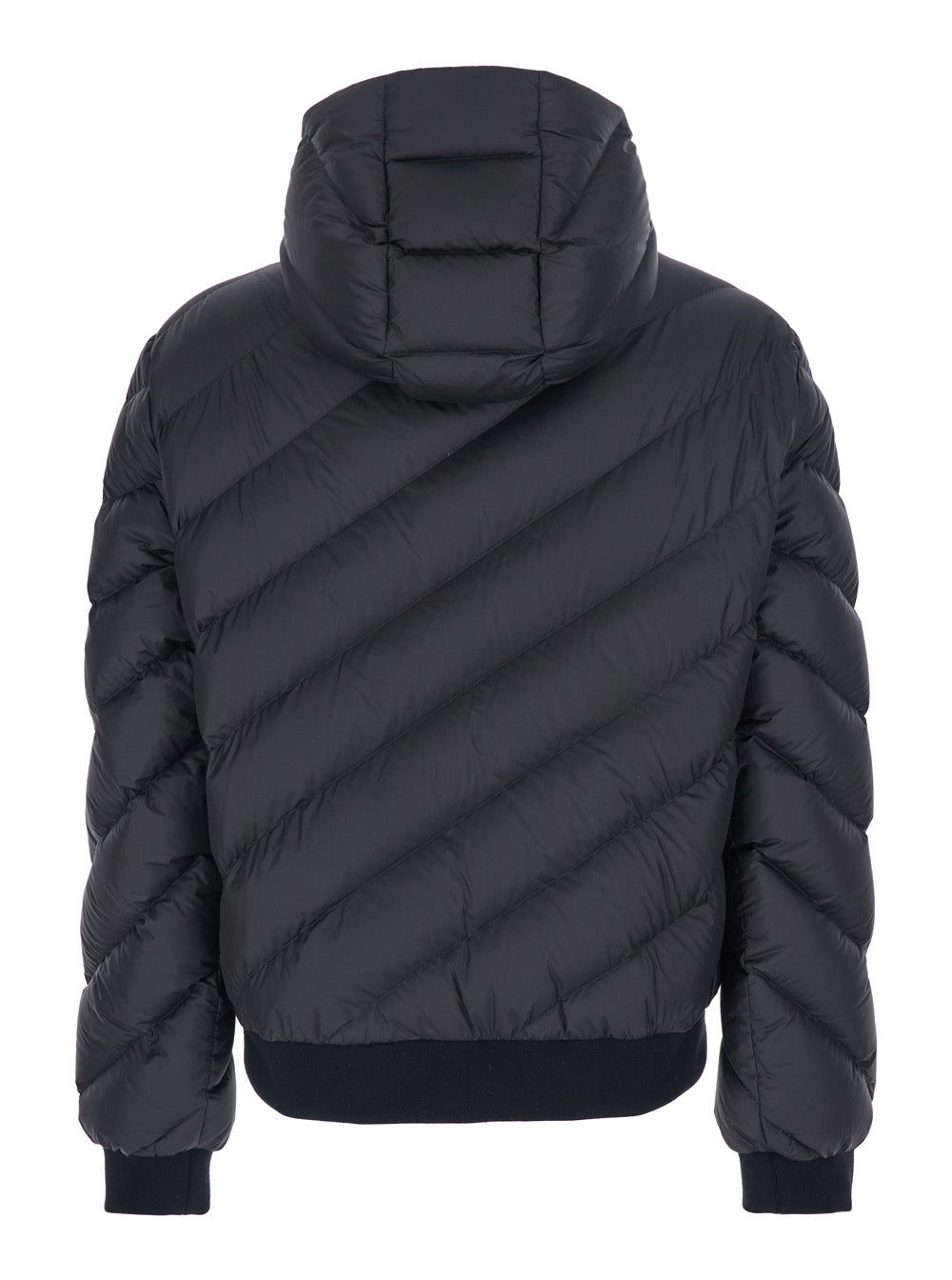 Fendi Men Black Reversible Down Jacket With Hood And Logo Patch On The Front In Tech Fabric Man FENDI