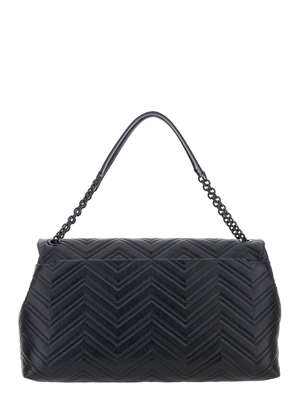 Gucci Women Black Crossbody Bag With Sliding Chain-Link Shoulder Strap And Gg Plaque Closure On The Front In Leather Woman GUCCI