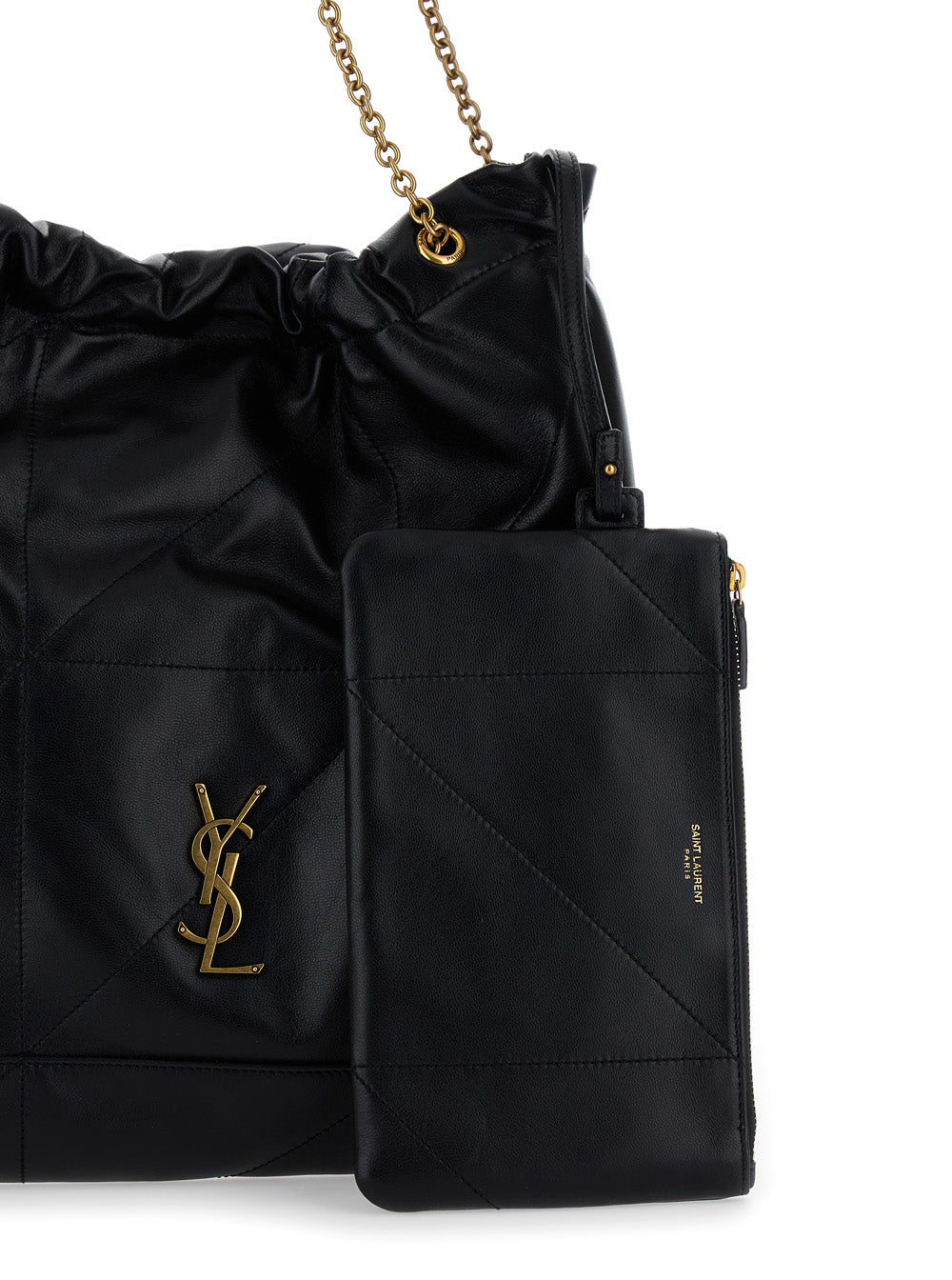 Saint Laurent Women Crossbody Bag 'Jamie 4.3 Pochon' With Cassandre Plate On Front In Black Leather For Women SAINT LAURENT
