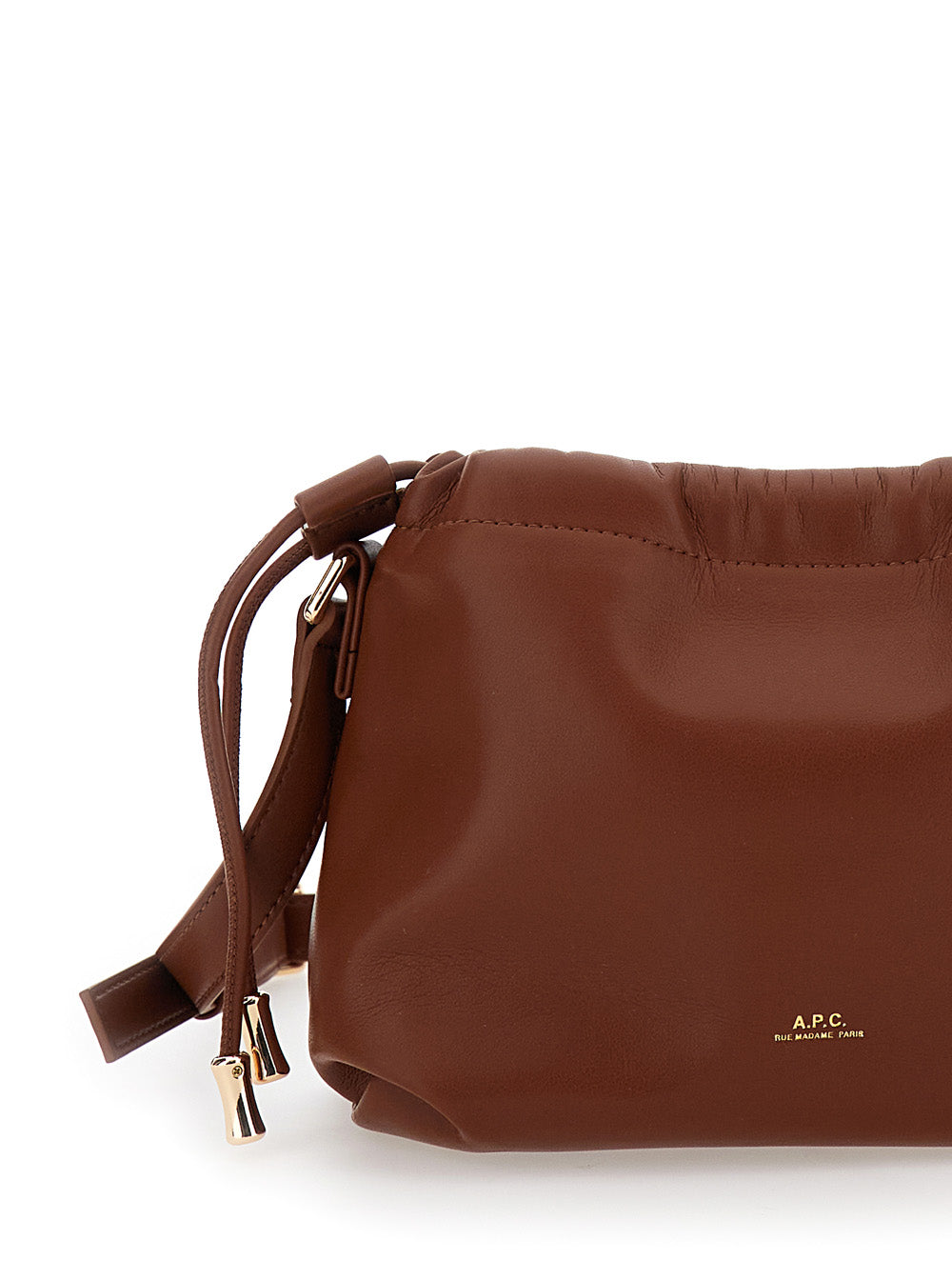 A.P.C. Women 'Ninon Mini' Brown Crossbody Bag With Embossed Logo On The Front And Adjustable Shoulder Strap In Ecoleather Woman A.P.C.