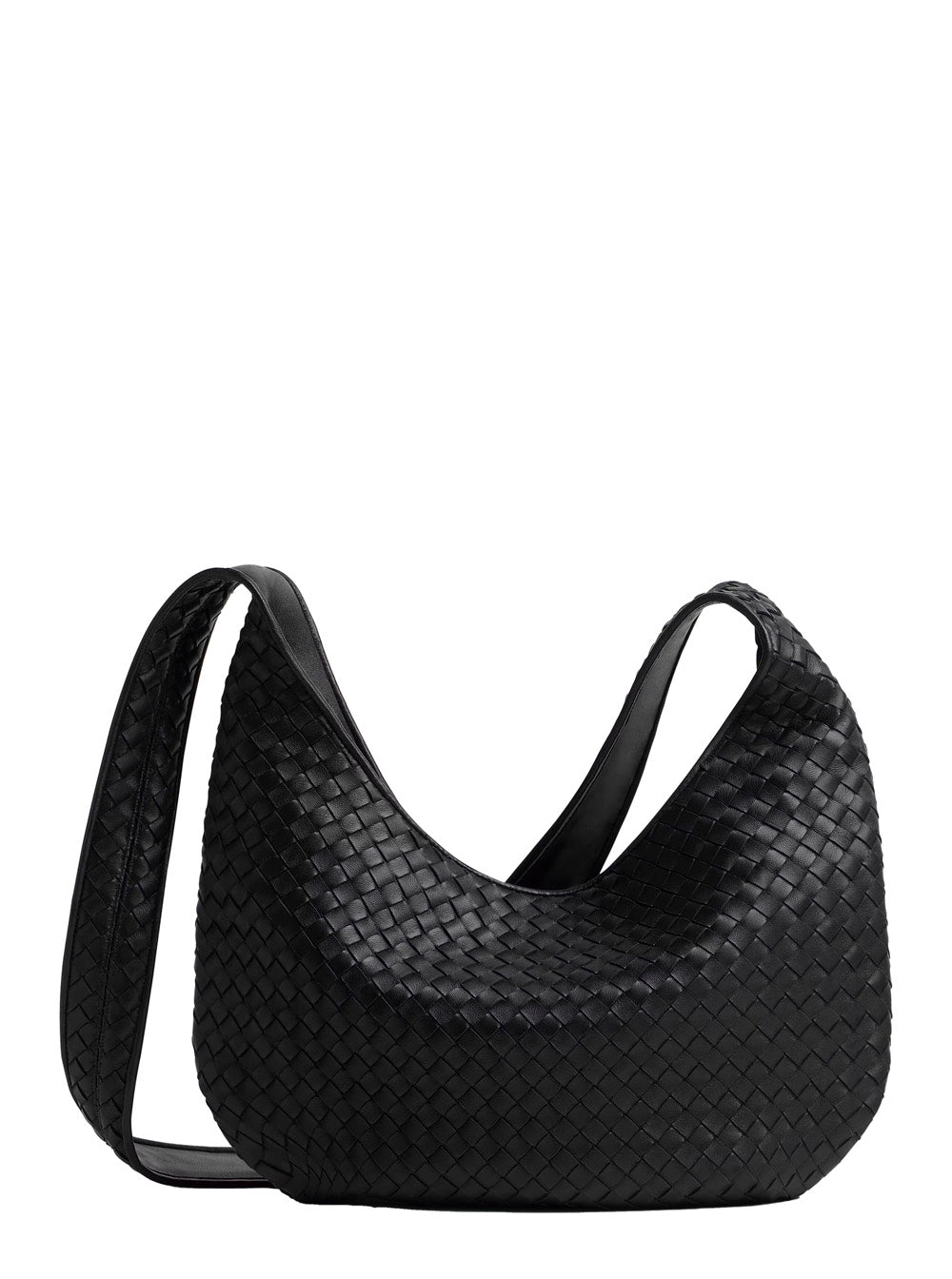 Bottega Veneta Men Black Crossbody Bag With Top Zip Closure And Intrecciato Motif In Leather Woman BOTTEGA VENETA