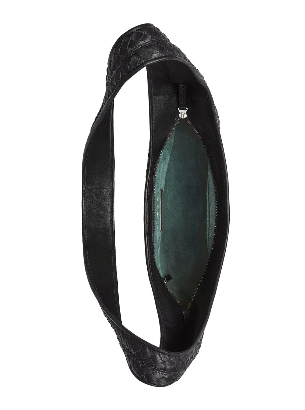 Bottega Veneta Men Black Crossbody Bag With Top Zip Closure And Intrecciato Motif In Leather Woman BOTTEGA VENETA