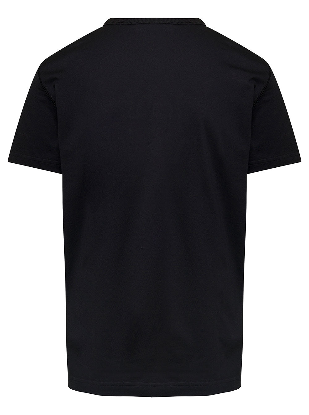 Dolce & Gabbana Men Black T-Shirt With Logo Tag Detail On The Front In Cotton Man DOLCE & GABBANA